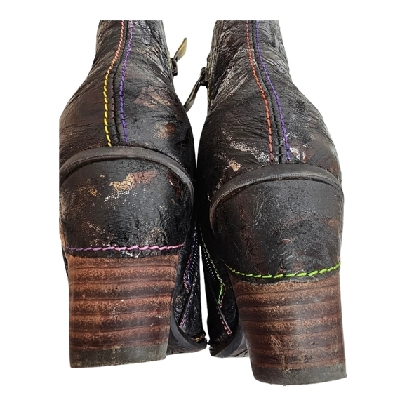 L'Artiste Waterlily by Spring Step Black Iridescent Leather Boots Sz 36, 5.5-6 - Picture 9 of 10